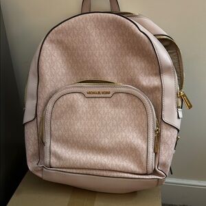 Michael Kors Pink Monogram Backpack